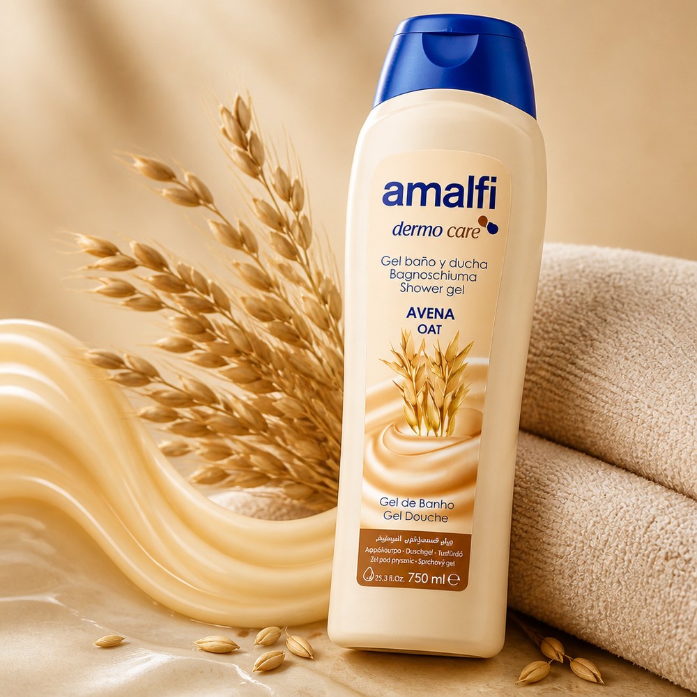 Gel de Ducha Amalfi Avena | 750 ml | Extracto Natural de Avena | Hidratante | Piel Sensible