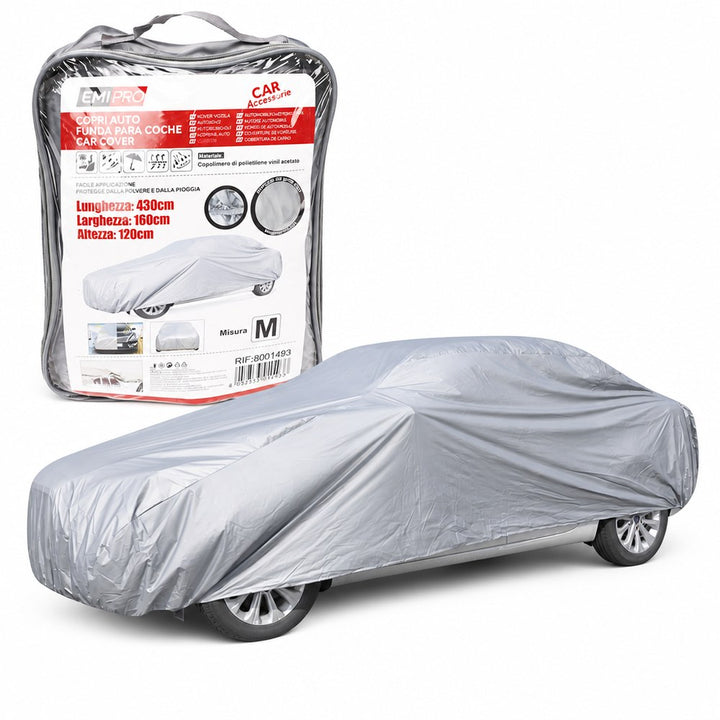Funda para Coche Tamaño M | 430x160x120 cm | Copólimero EVA | Antipolvo y Lluvia | Exterior
