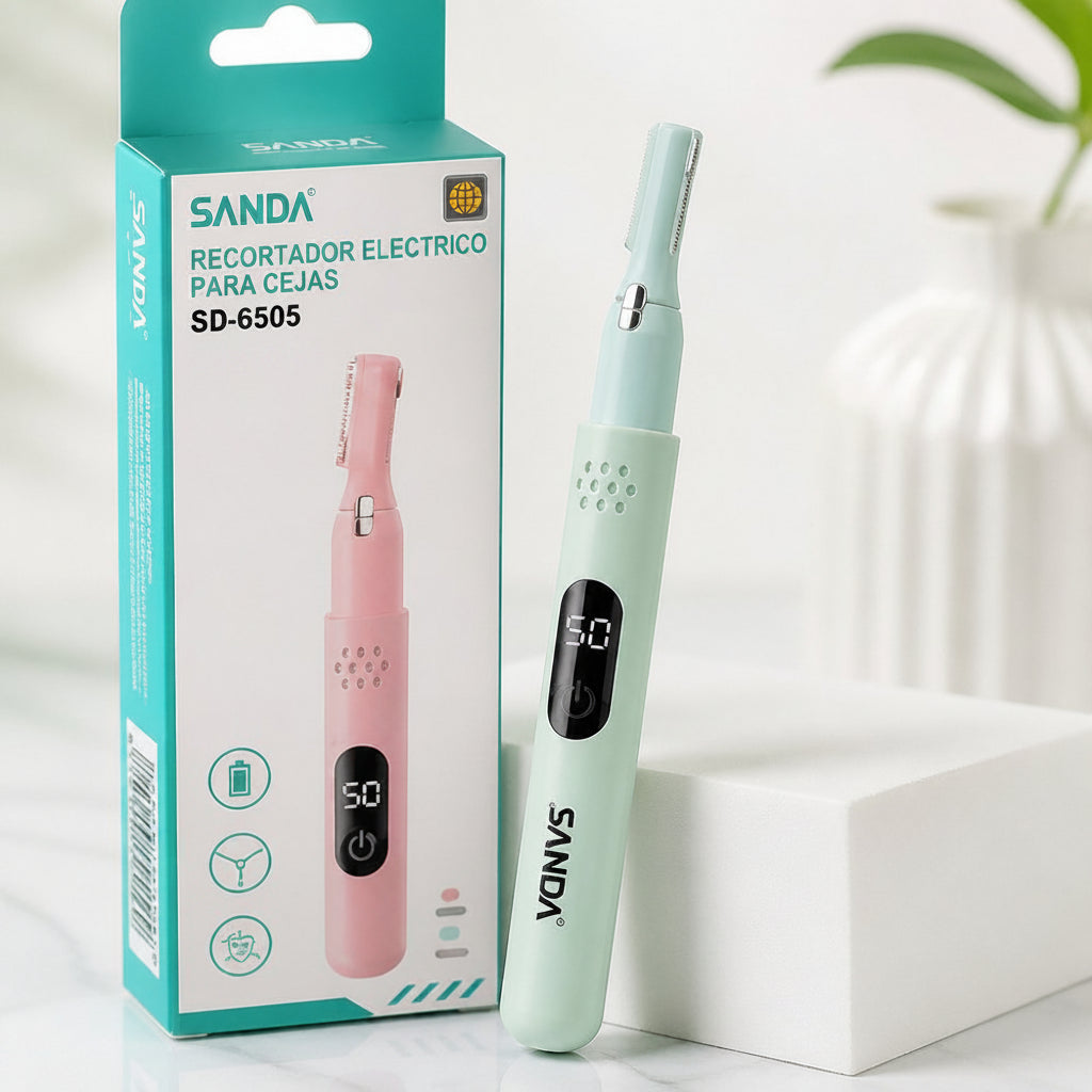 Recortador Eléctrico de Cejas SANDA SD-6505 | Diseño Ergonómico | 2 Colores | Uso Doméstico