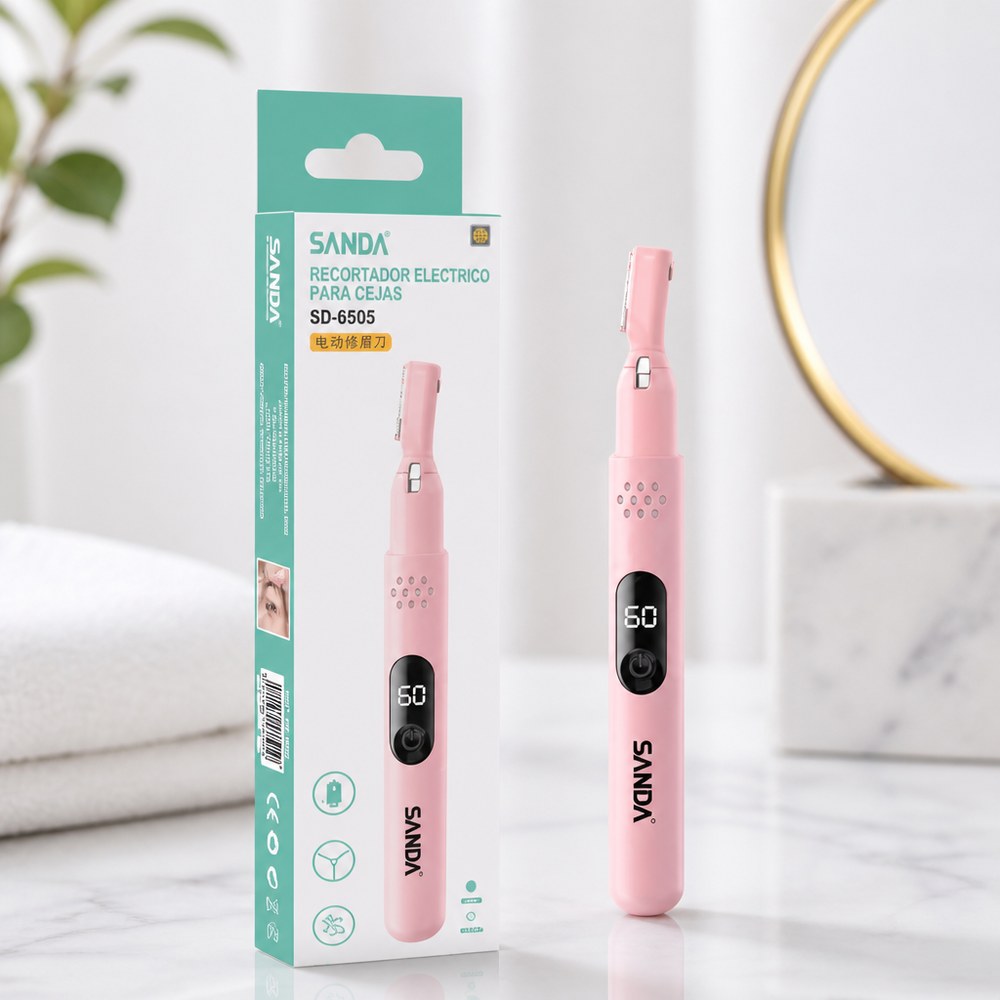 Recortador Eléctrico de Cejas SANDA SD-6505 | Diseño Ergonómico | 2 Colores | Uso Doméstico