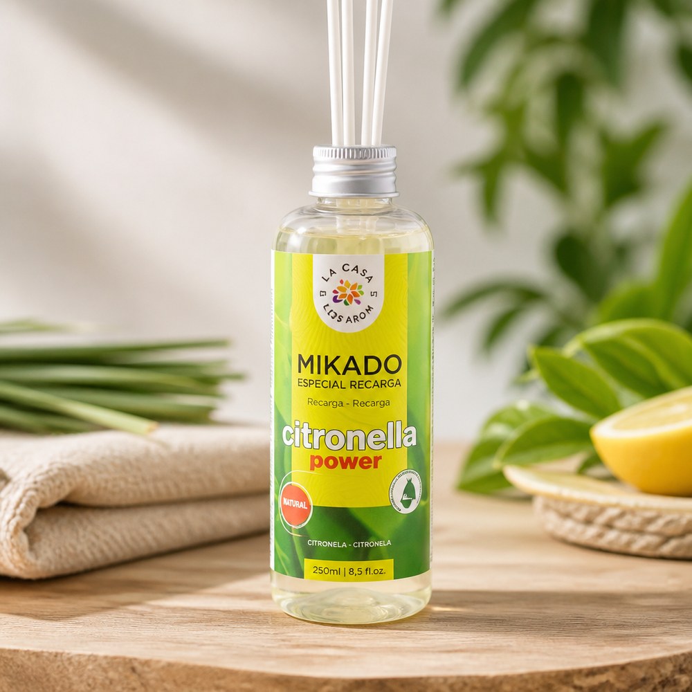 Citronella Reed Diffuser | 250 ml Large Format | Natural Repellent Aroma | Home