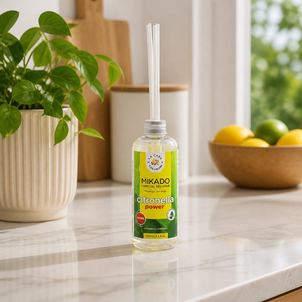 Citronella Reed Diffuser | 250 ml Large Format | Natural Repellent Aroma | Home
