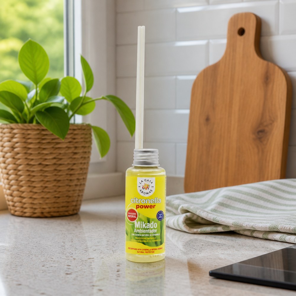 Difusor de Varillas Citronella | Aroma Natural Repelente | Interior y Exterior | Hogar