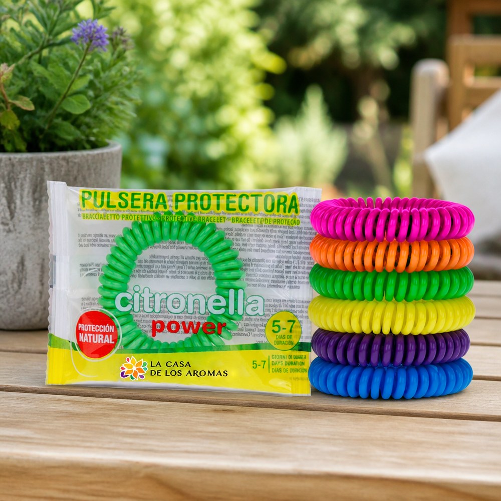 Pulsera Repelente de Mosquitos con Citronela | Efecto 5-7 Días | Adultos y Niños | Exterior