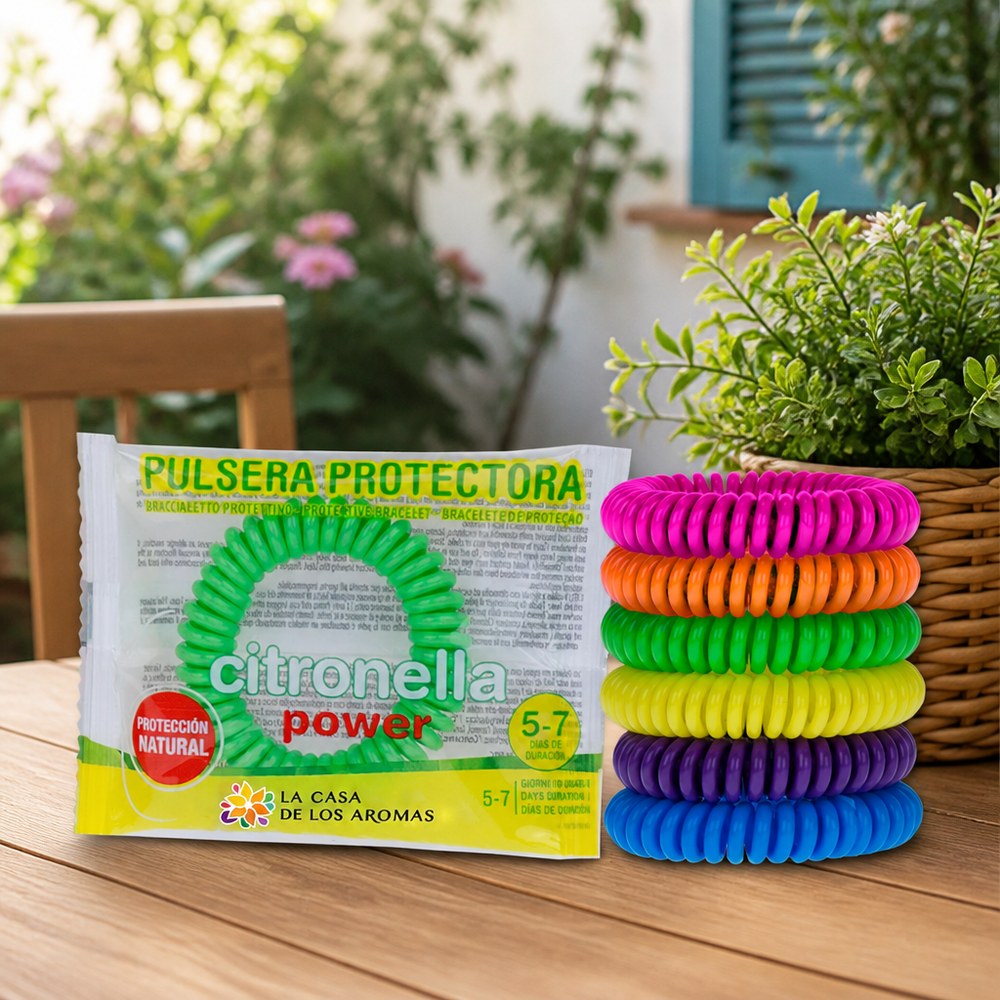 Pulsera Repelente de Mosquitos con Citronela | Efecto 5-7 Días | Adultos y Niños | Exterior