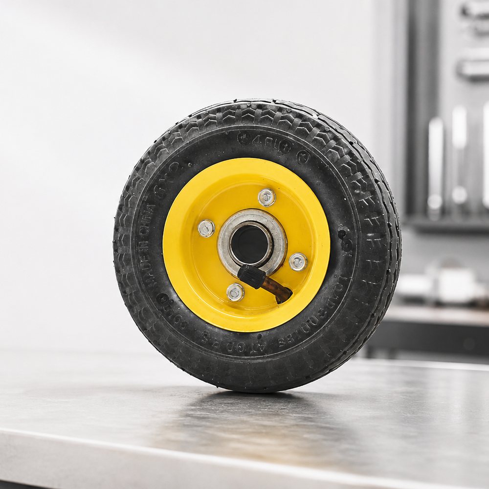 Rueda inflable con rodamientos de bolas y radios metálicos