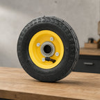 Inflatable wheel with ball bearings and metal spokes