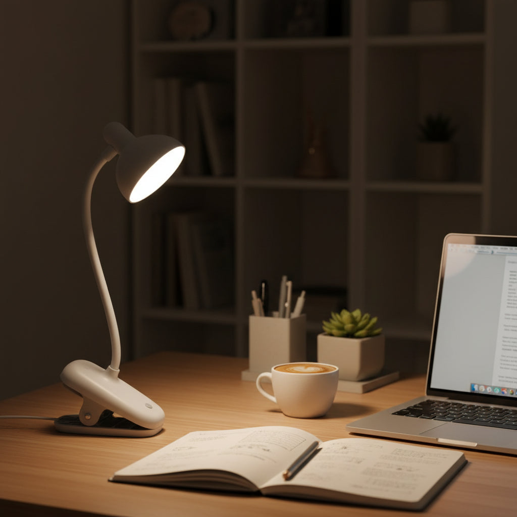 Lámpara de Escritorio Clavijera | Iluminación Suave | Escritorio y Oficina