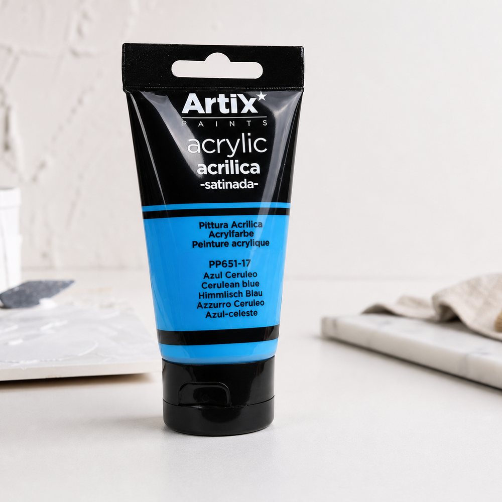 Tinta acrílica azul celeste
