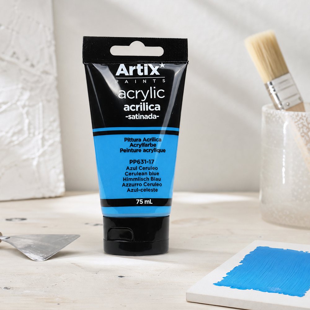 Tinta acrílica azul celeste
