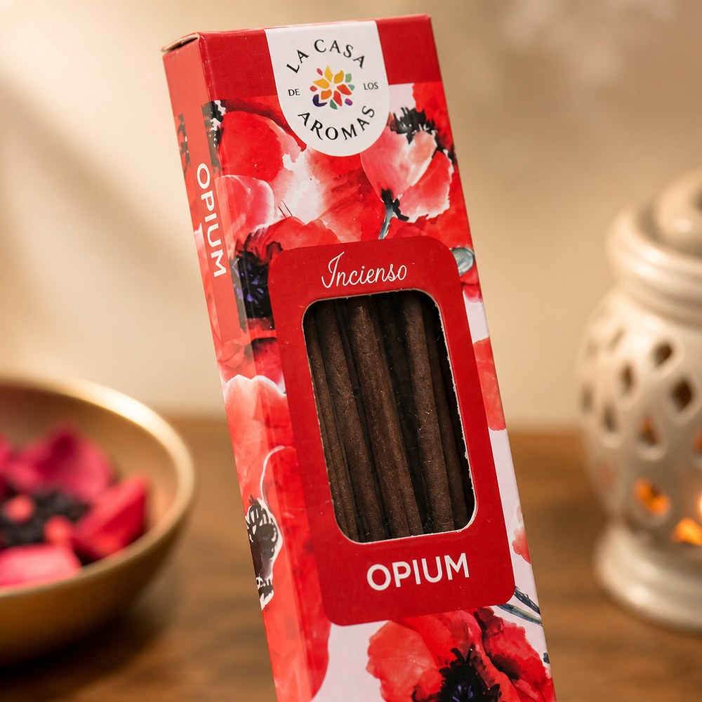 Varillas de Incienso Opium | 20 Unidades | Aroma Relajante | Fabricadas en India