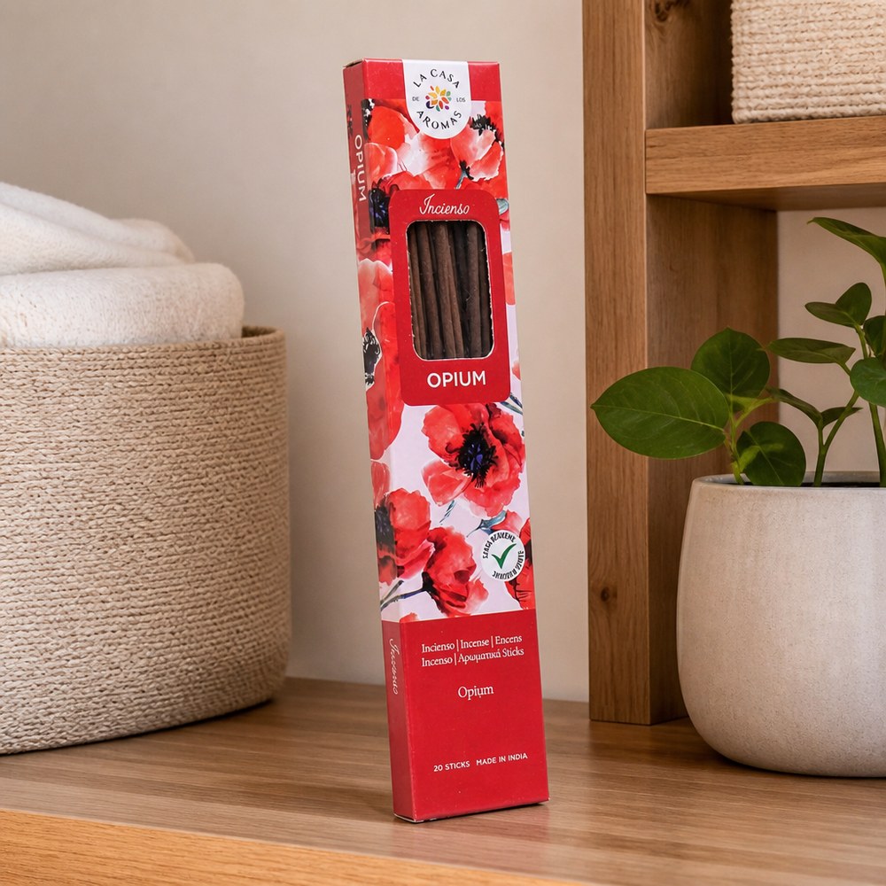 Varillas de Incienso Opium | 20 Unidades | Aroma Relajante | Fabricadas en India