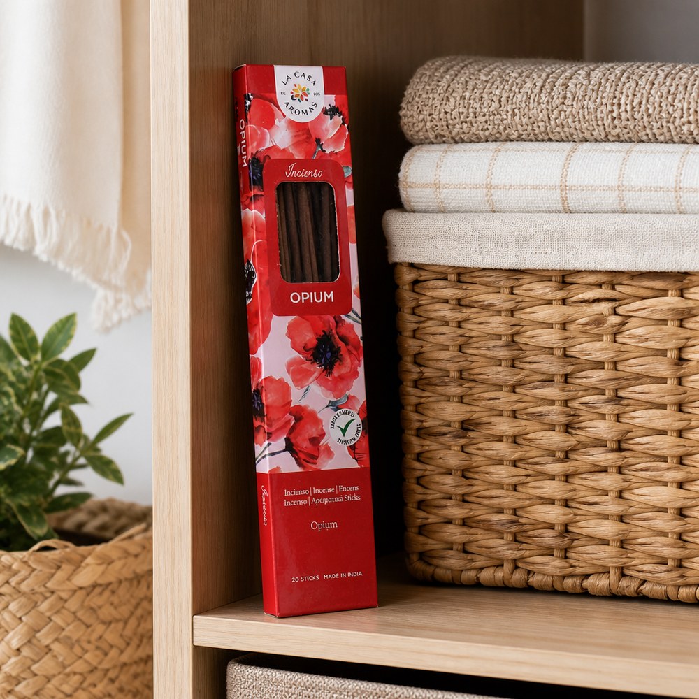 Varillas de Incienso Opium | 20 Unidades | Aroma Relajante | Fabricadas en India
