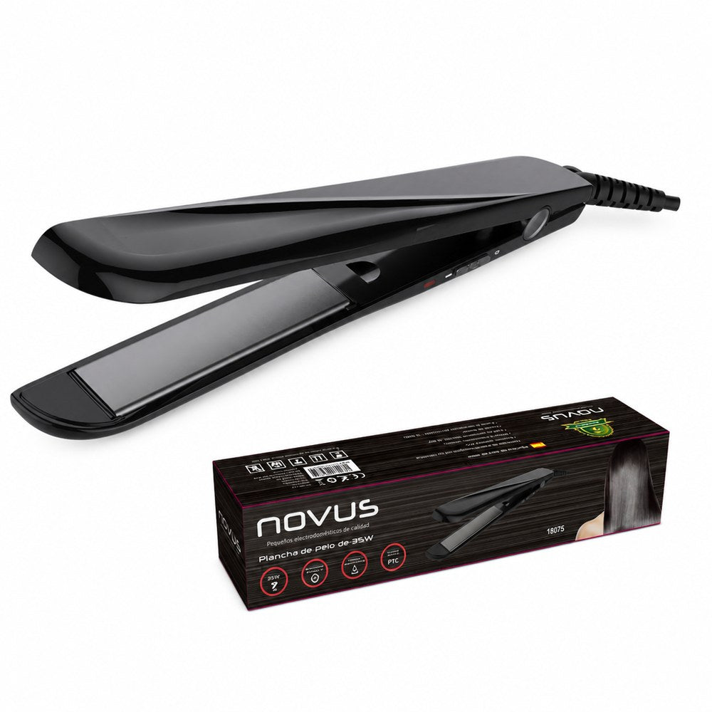 Plancha de Pelo Novus 35W | Tecnología PTC Calentamiento Rápido | Compacta para Viaje