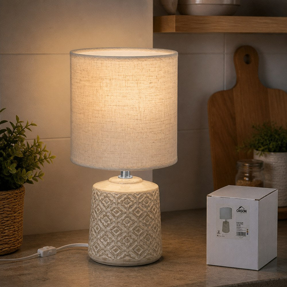 Lámpara de Mesa de Cerámica con Diseño Elegante | Iluminación Decorativa
