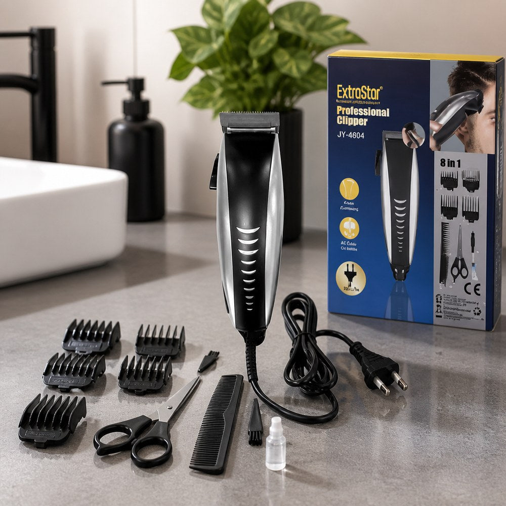 ExtraStar JY-4604 Professional Hair Clippers | 8 Accessories | 0.5-12 mm Cut