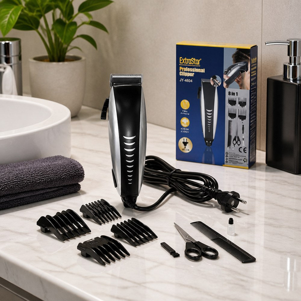 ExtraStar JY-4604 Professional Hair Clippers | 8 Accessories | 0.5-12 mm Cut