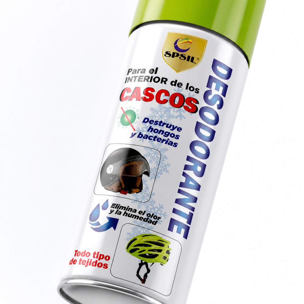 Desodorante Spray para Interior de Cascos | Elimina Hongos y Bacterias | Ciclismo y Moto