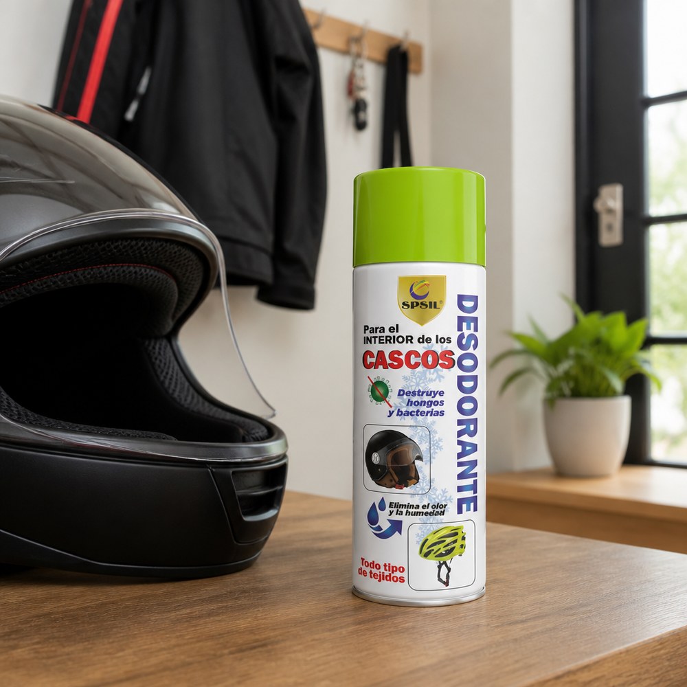 Desodorante Spray para Interior de Cascos | Elimina Hongos y Bacterias | Ciclismo y Moto