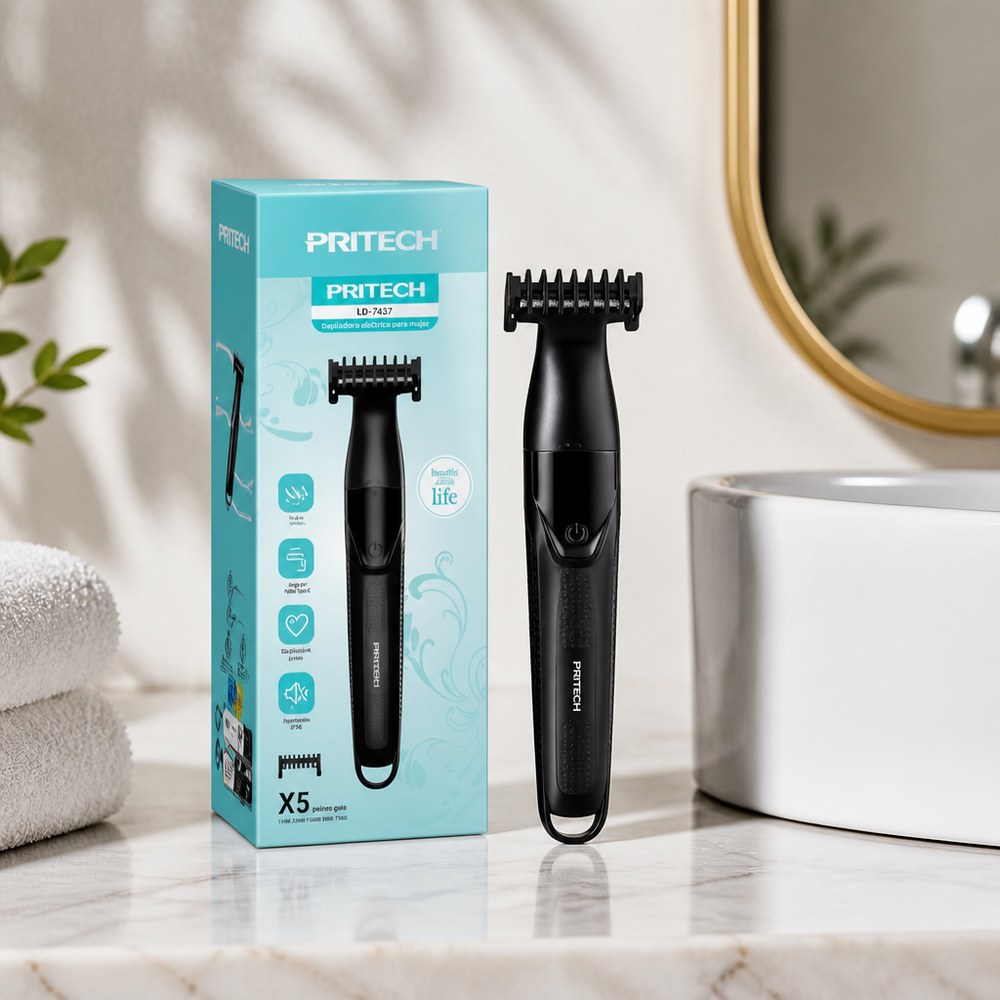 Recortador Eléctrico de Vello Pritech | 5 Peines Guía para Hombre y Mujer