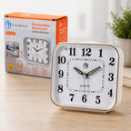 PM-3102 Silent Alarm Clock | With Light and Alarm | Compact for Bedroom and Office