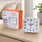 PM-3102 Silent Alarm Clock | With Light and Alarm | Compact for Bedroom and Office