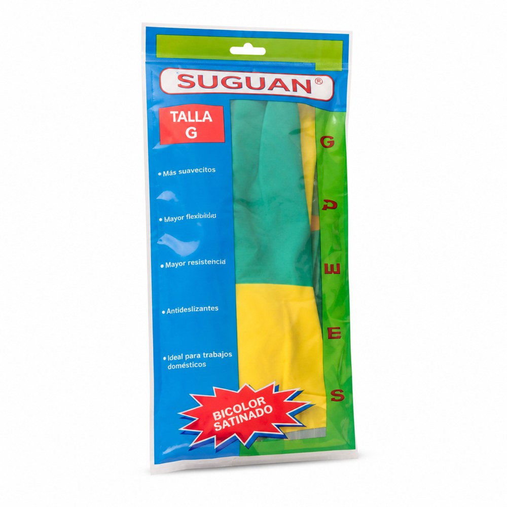 Guantes de Limpieza Bi-Color Talla G | Antideslizantes | Flexibles y Resistentes