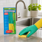 Guantes de Limpieza Bi-Color Talla G | Antideslizantes | Flexibles y Resistentes
