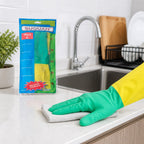 Guantes de Limpieza Bi-Color Talla G | Antideslizantes | Flexibles y Resistentes