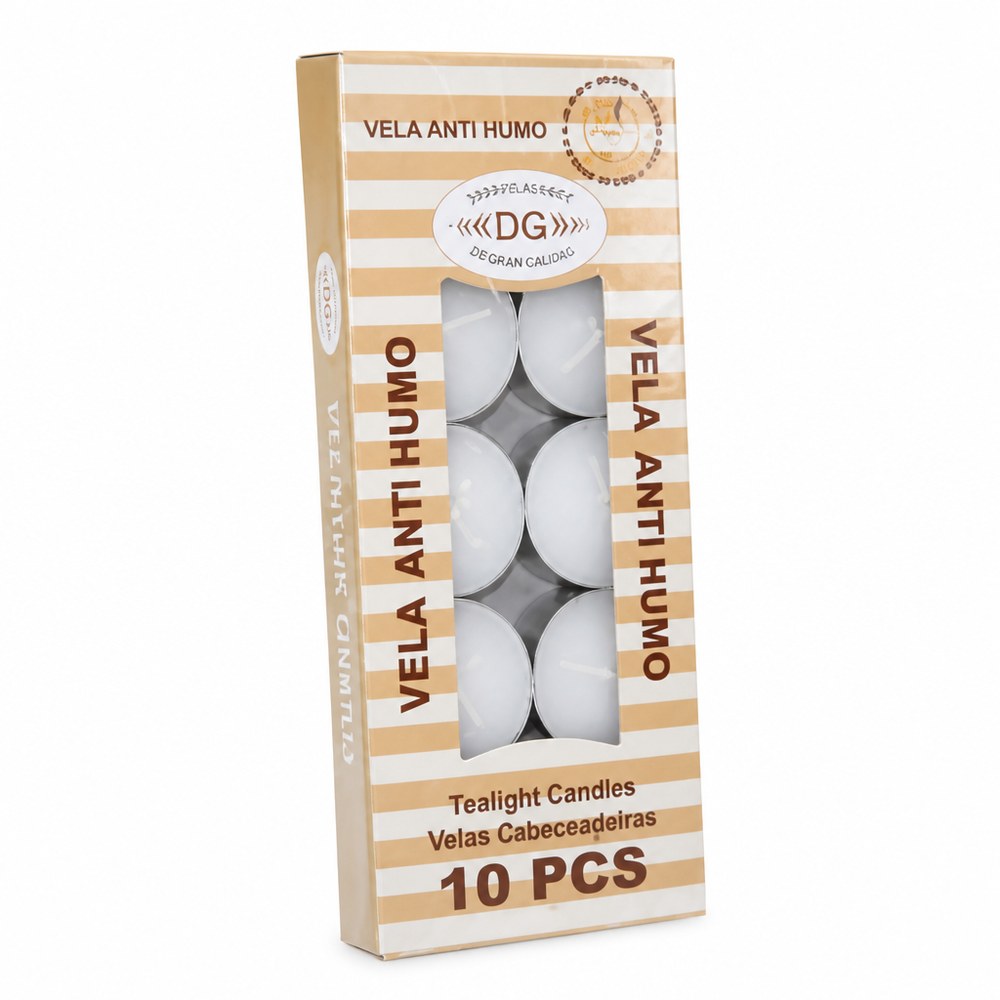 Small Anti-Smoke Candles | 10 Pcs Pack | Decoration and Ambiance | Smooth Burning
