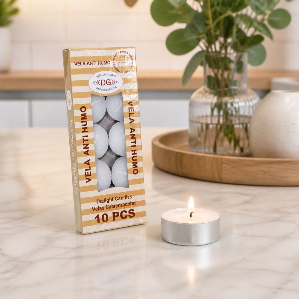 Small Anti-Smoke Candles | 10 Pcs Pack | Decoration and Ambiance | Smooth Burning