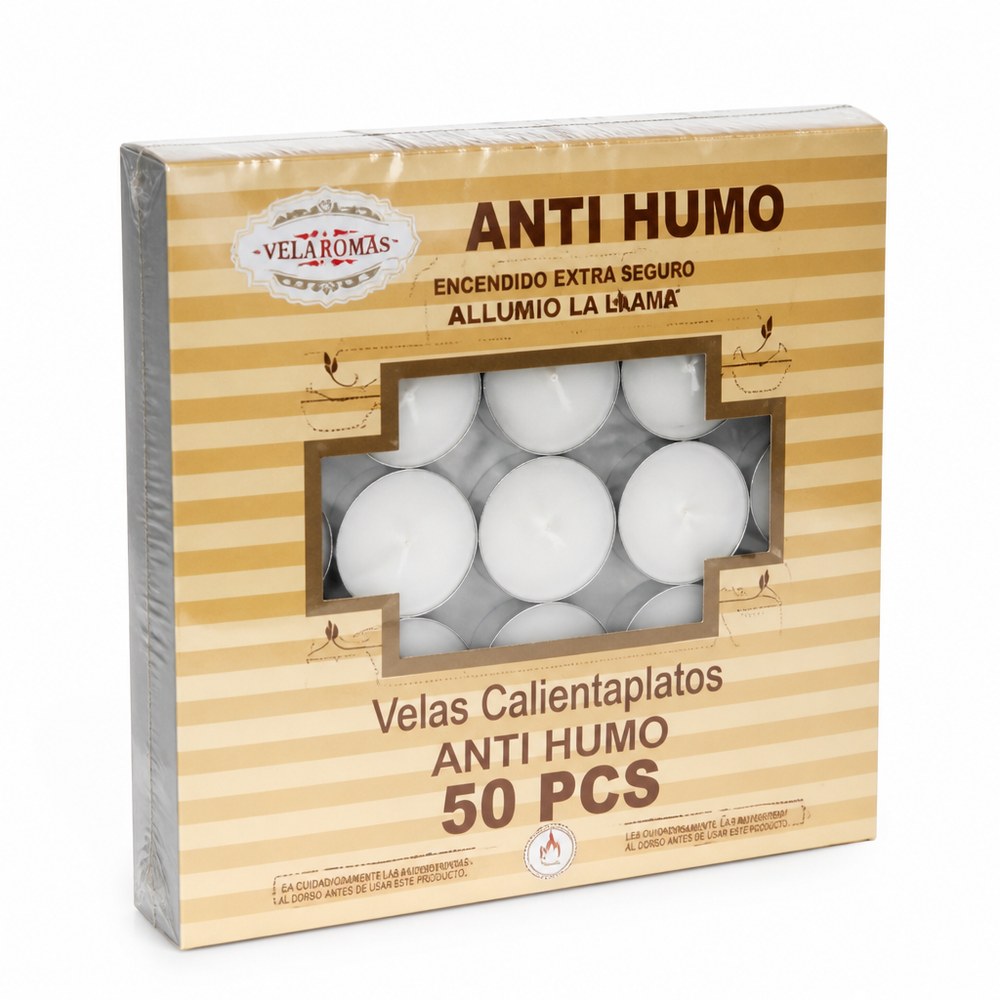 Small Anti-Smoke Candles | Pack of 50 Pcs | Warming Dishes | Parties and Celebrations
