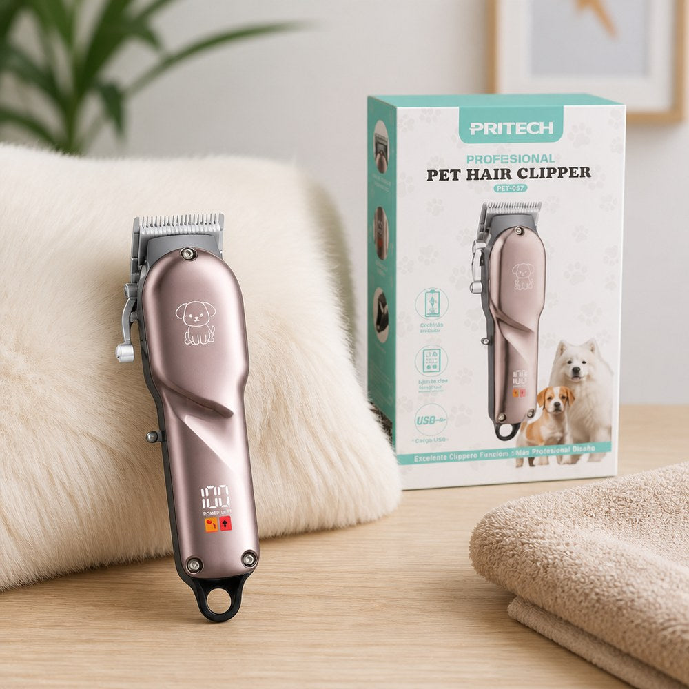 Cortapelos para Mascotas PRITECH PET-057 | Batería 1600mAh | Pantalla LED | Carga USB