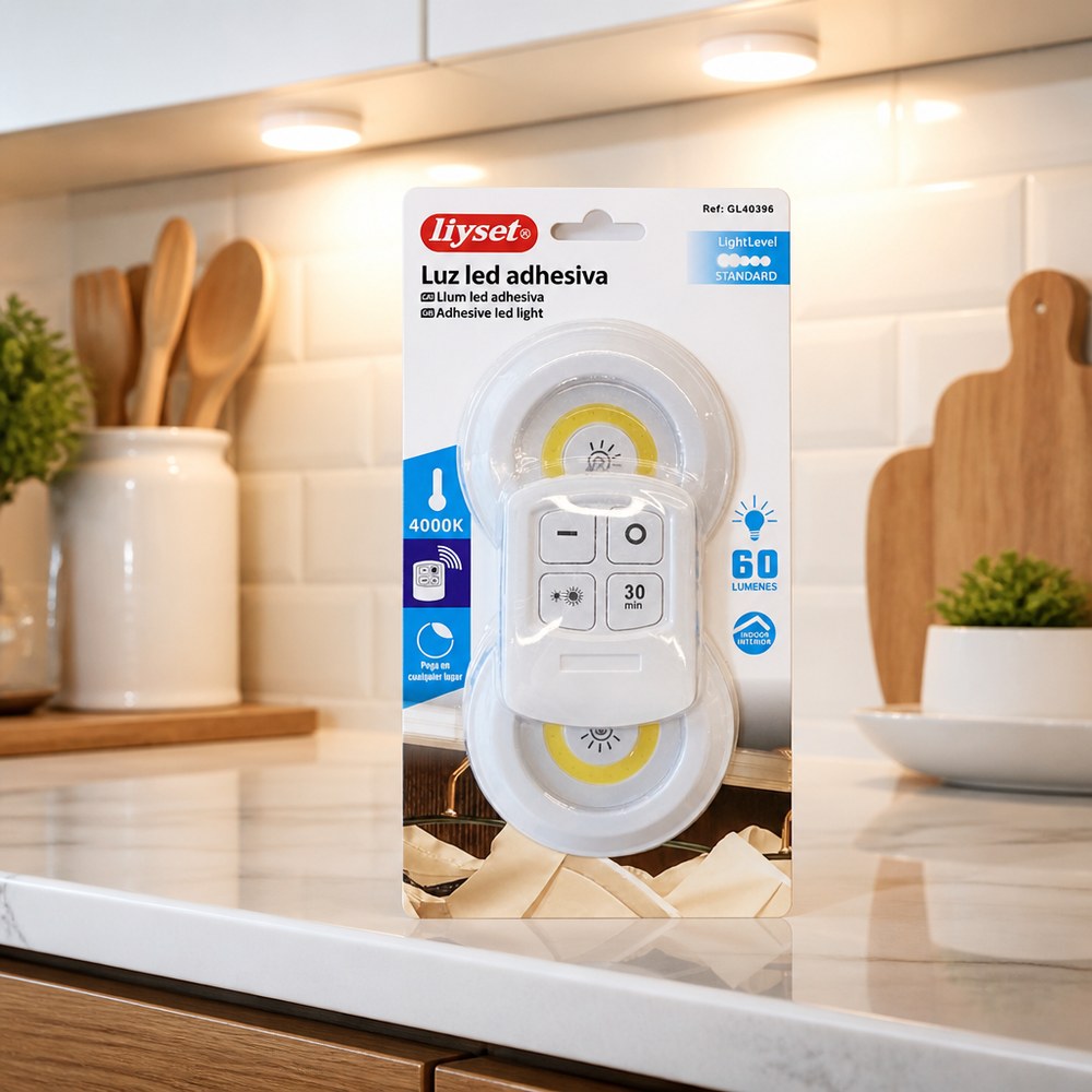 Adhesive LED Light 60 Lumens | 4000K | For Closets, Shelves and Premises