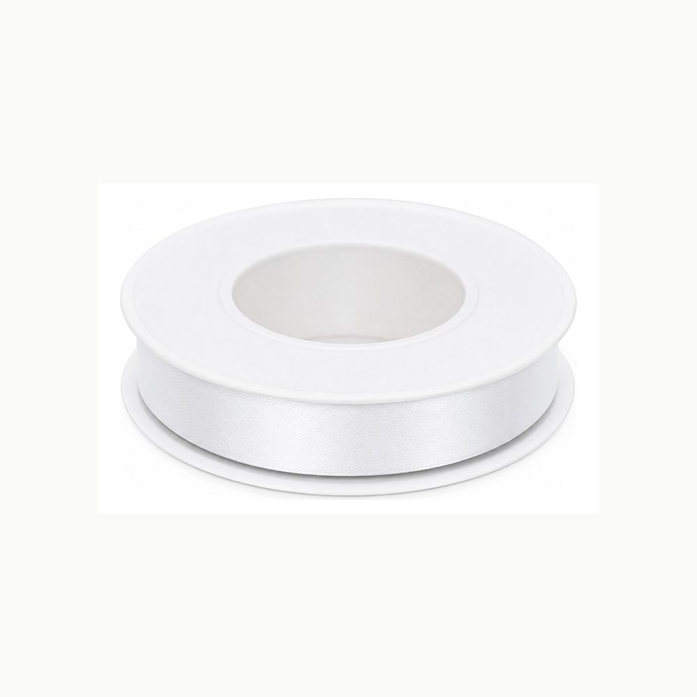 Cinta de Raso Blanco, 1.0 cm x 25 m