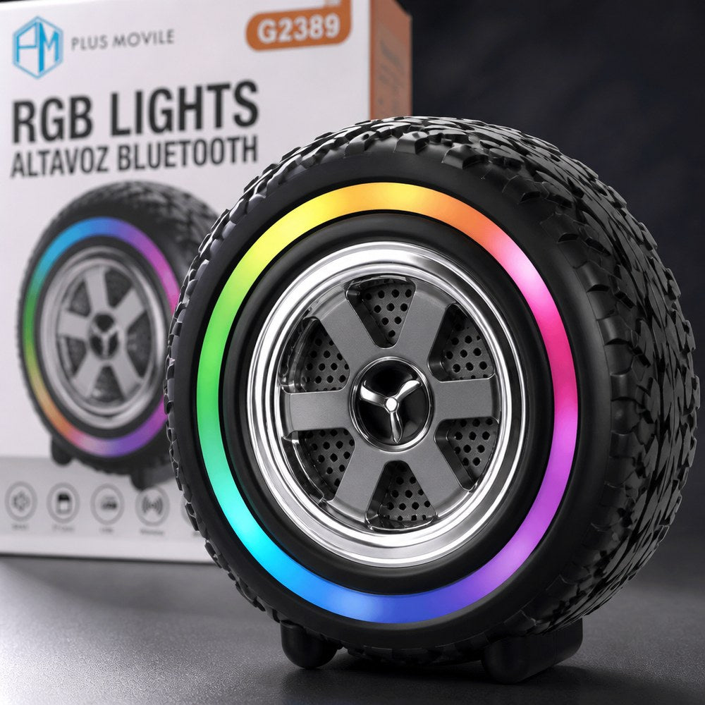 Altavoz Bluetooth 5W con Luces RGB | Batería 1200mAh | BT/USB/TF/FM/AUX