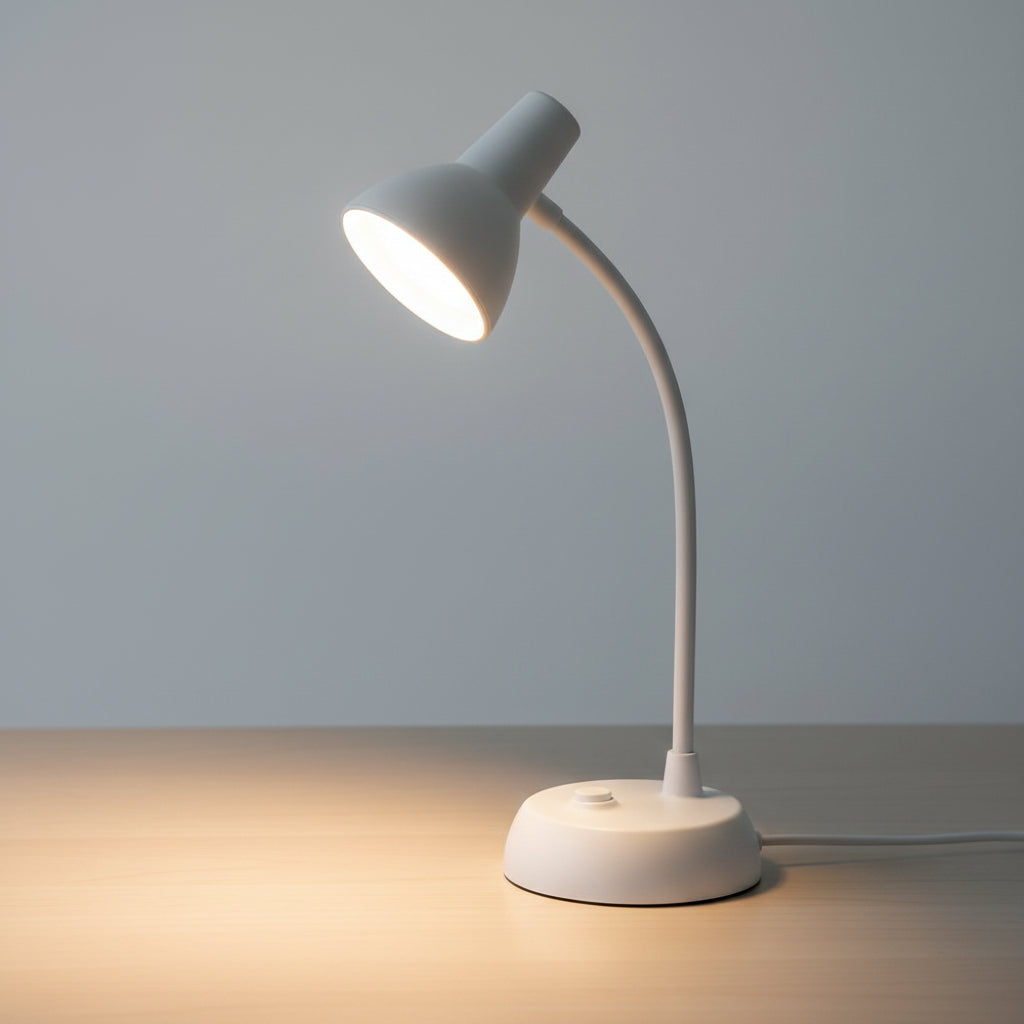 White Table Lamp | Minimalist Design | Desk and Bedside Table