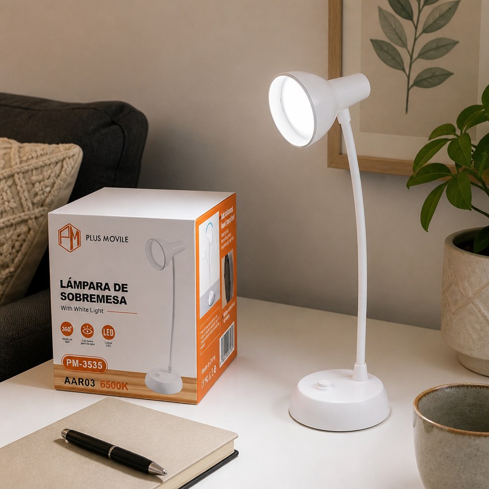 White Table Lamp | Minimalist Design | Desk and Bedside Table