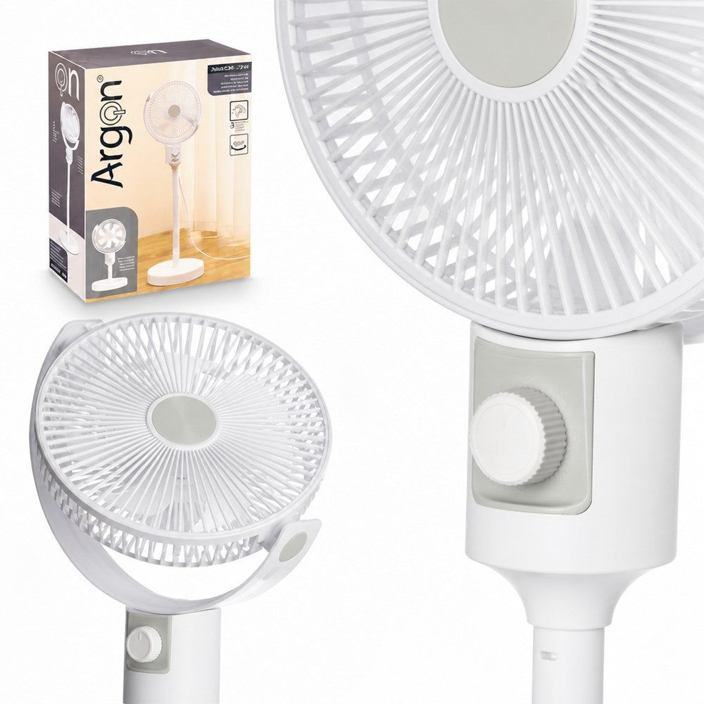 White Pedestal Fan | Quiet and Compact | Home and Office
