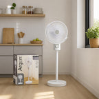 White Pedestal Fan | Quiet and Compact | Home and Office