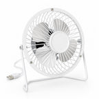White Mini USB Desk Fan | 4 Aluminum Blades | 180° Swivel