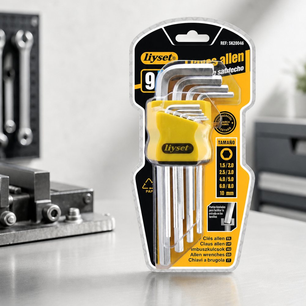 Medium flat-head hex key set