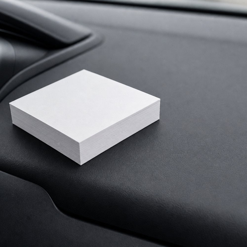 Papel de apuntes sin adhesivo, completamente en blanco
