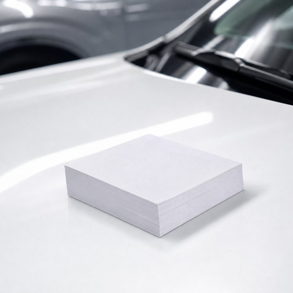 Papel de apuntes sin adhesivo, completamente en blanco