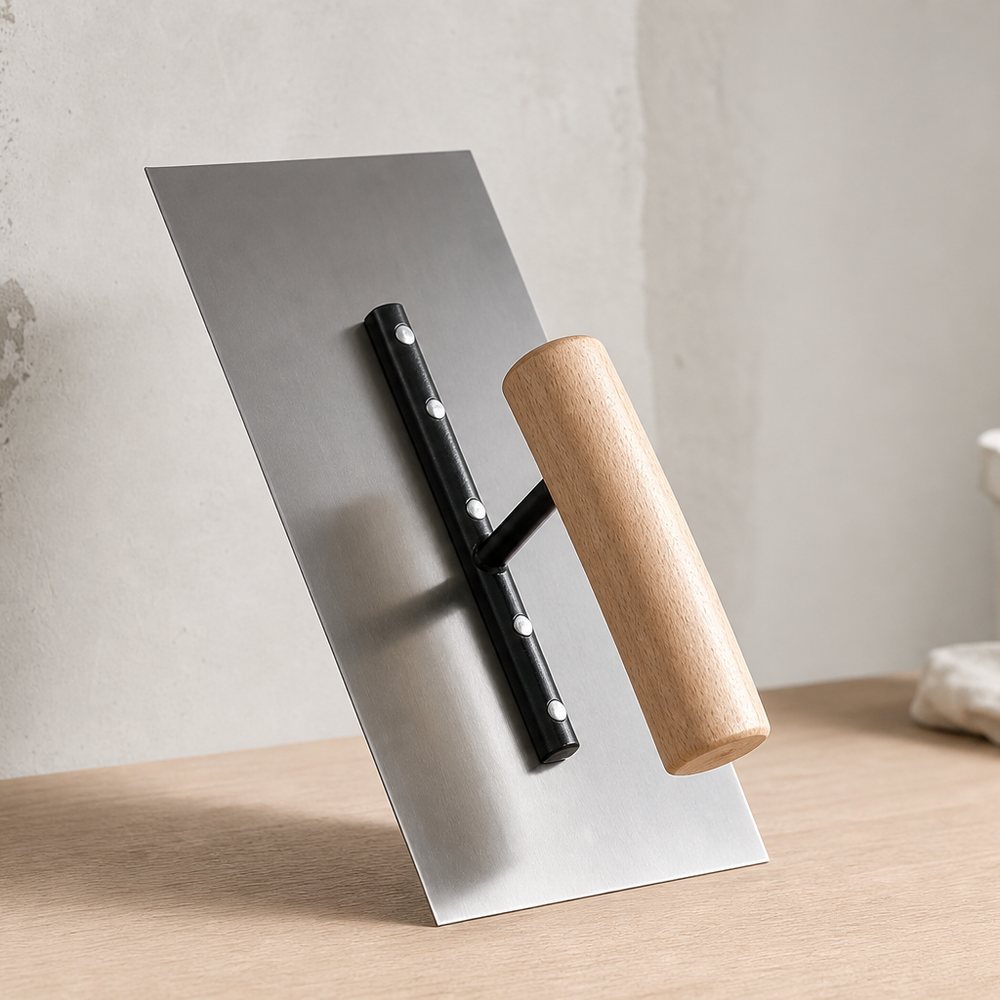 Llana de Acero Inoxidable 100×280 mm | Mango de Madera | Albañilería y Revoque